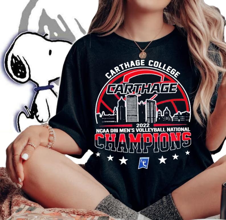 Carthage College NCAA DIII Men's Volleyball National Champions 2022 Shirt