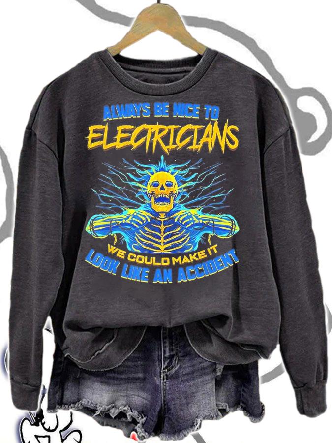 Electrician Funny Gift For Electrical Engineer Electricity T-Shirt sweatshirt