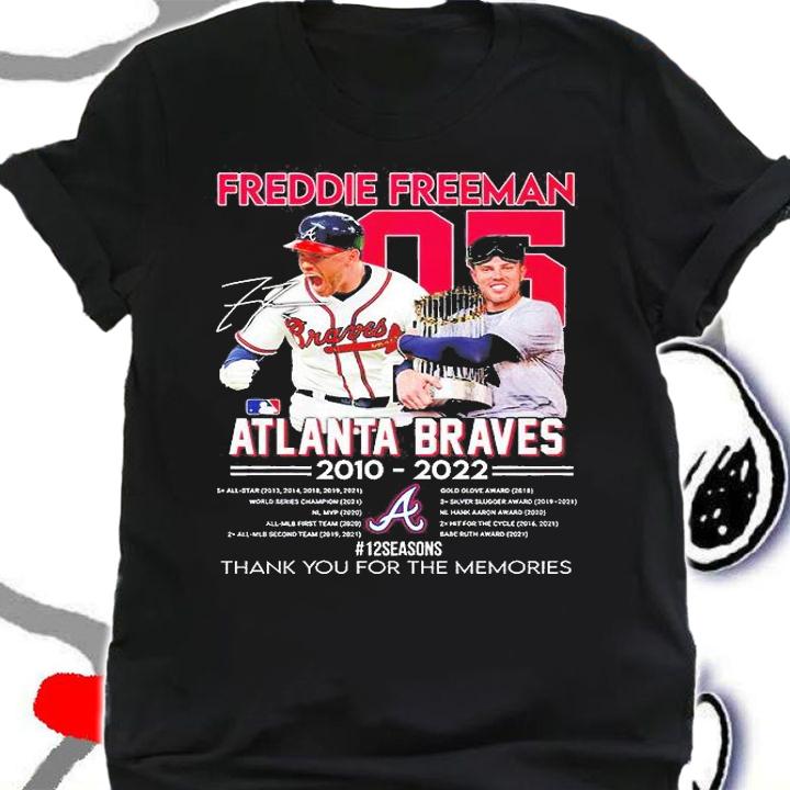 Freddie Freeman Atlanta Braves 2010 2022 Thank You For The Memories Signature T-Shirt shirt