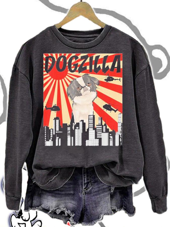 Funny Retro Japanese Dogzilla Japanese Chin T-Shirt