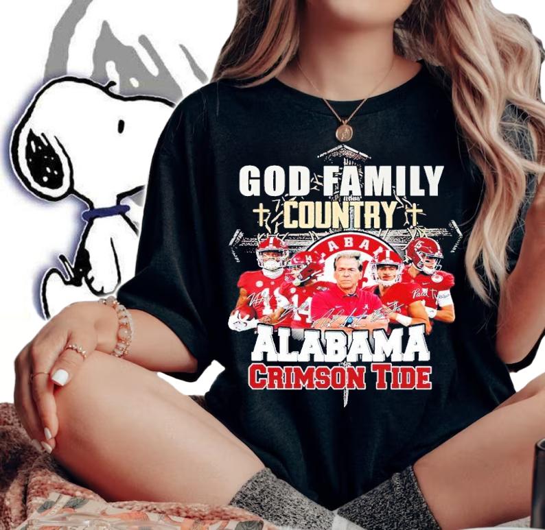 God Family Country Alabama Crimson Tide Shirt