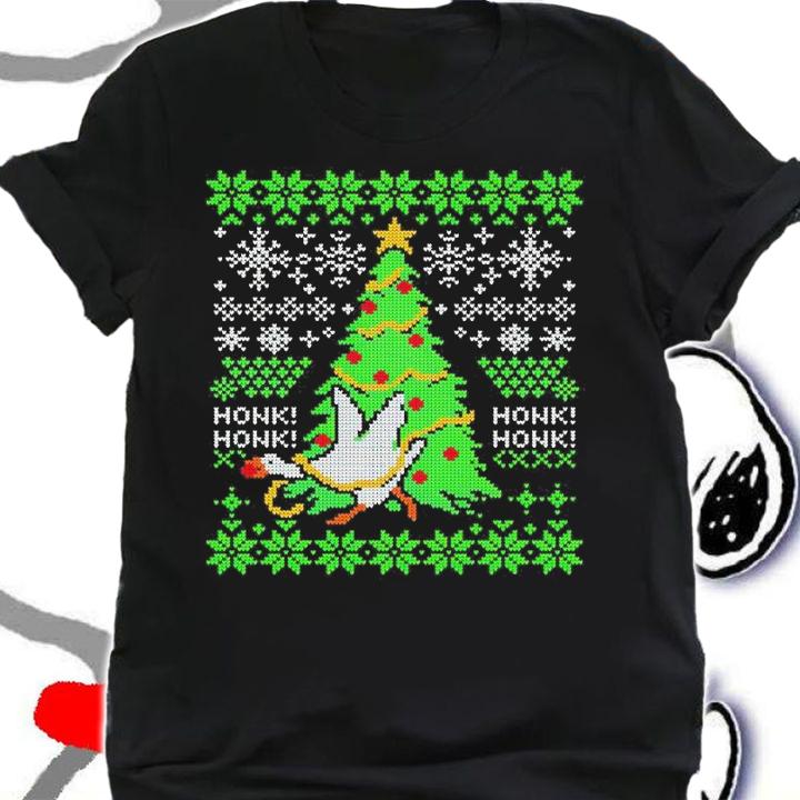 Goose Honk Honk Honk Honk Ugly Christmas Shirt