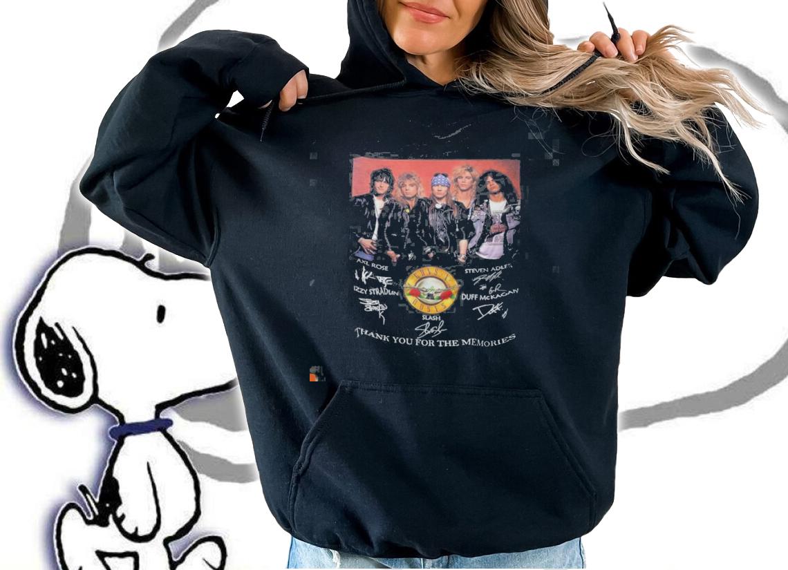 Guns N Roses thank you for the memories signatures shirt hoodie