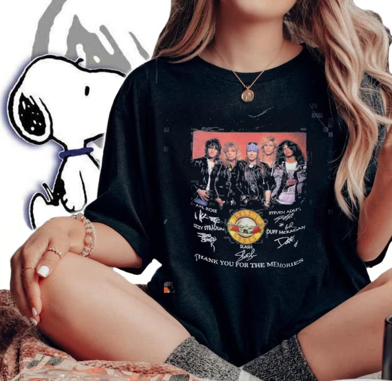 Guns N Roses thank you for the memories signatures shirt woman shirt