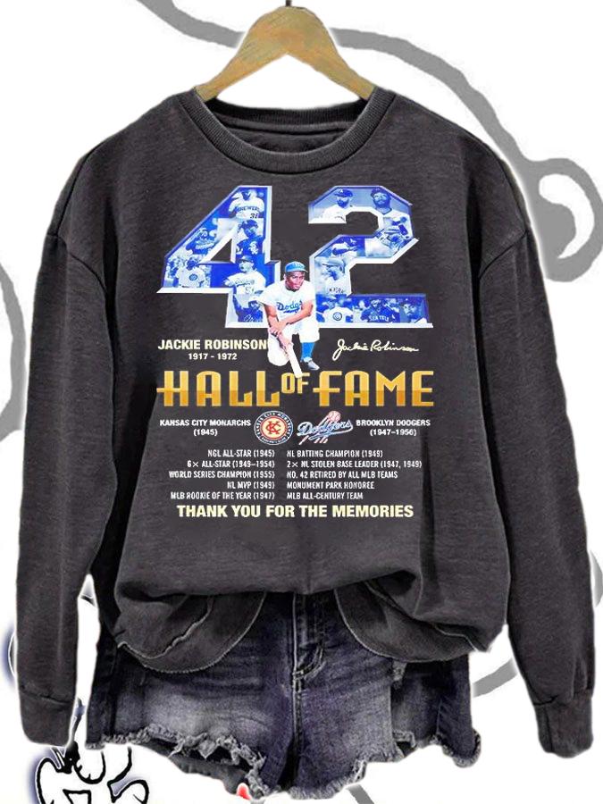 Jackie Robinson 1917 1972 Hall Of Fame Thank You For The Memories Signature T-Shirt sweatshirt