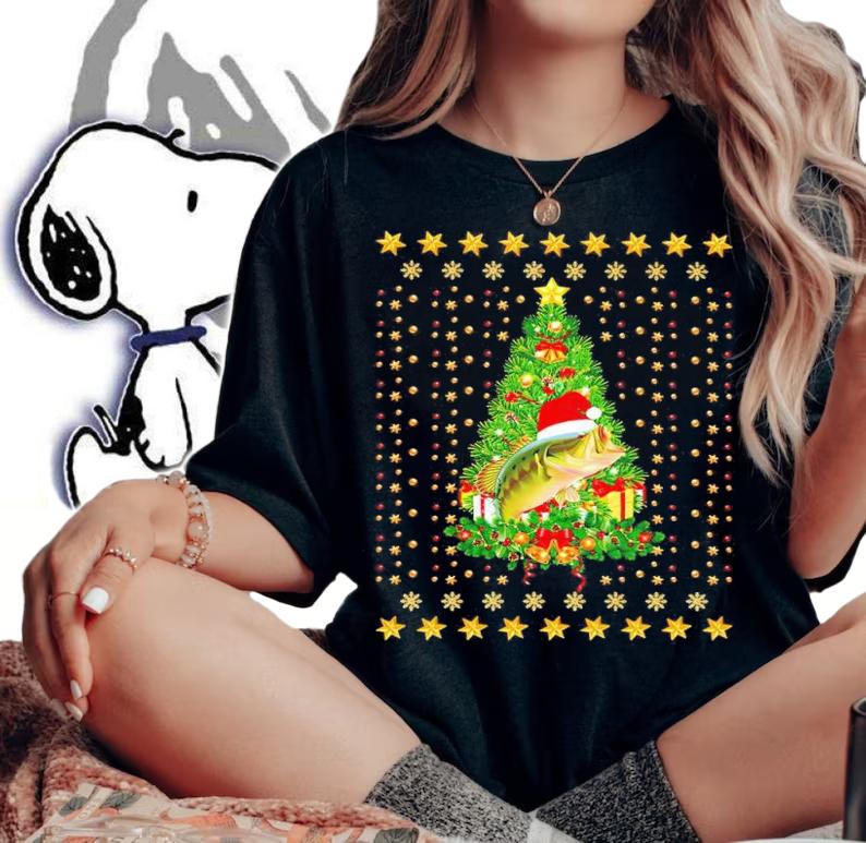 Merry Bassmas Christmas Fishing Shirt woman shirt