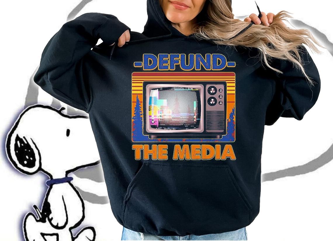 Retro Defund the Media Vintage TV Set Premium T-Shirt hoodie