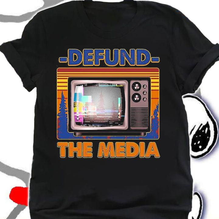 Retro Defund the Media Vintage TV Set Premium T-Shirt shirt