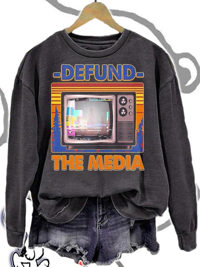 Retro Defund the Media Vintage TV Set Premium T-Shirt sweatshirt