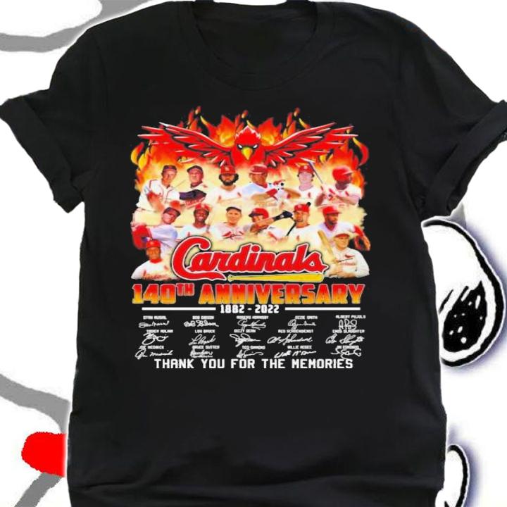 St. Louis Cardinals 140th Anniversary 1882-2022 Signatures Thank You For The Memories Shirt shirt