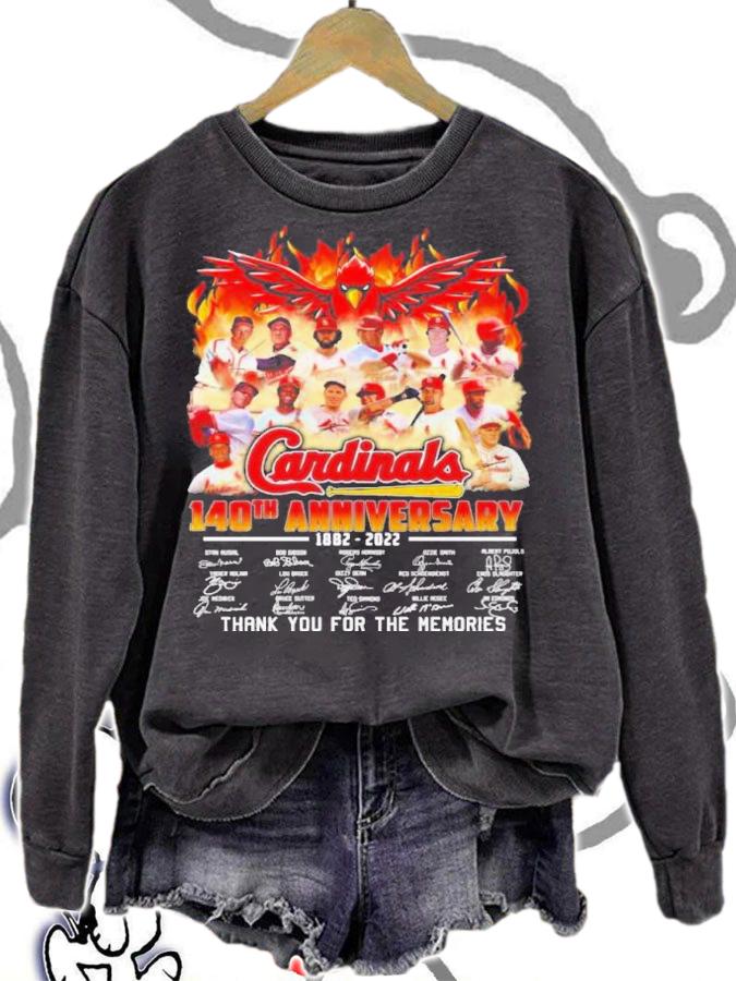 St. Louis Cardinals 140th Anniversary 1882-2022 Signatures Thank You For The Memories Shirt sweatshirt