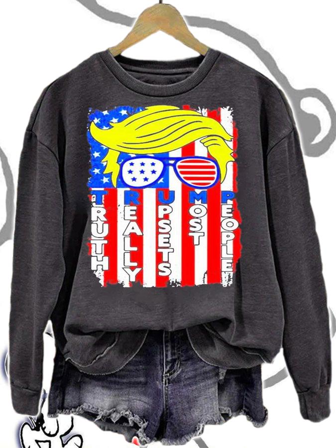 Trump Truth Really Upsets Most People American Flag T-Shirt sweatshirt