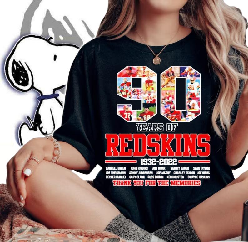 90 years of Redskins 1932-2022 all team shirt woman shirt
