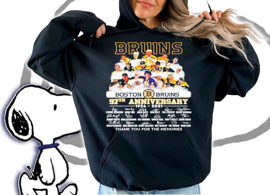 Boston Bruins 97th anniversary 1924-2021 thank you for the memories shirt