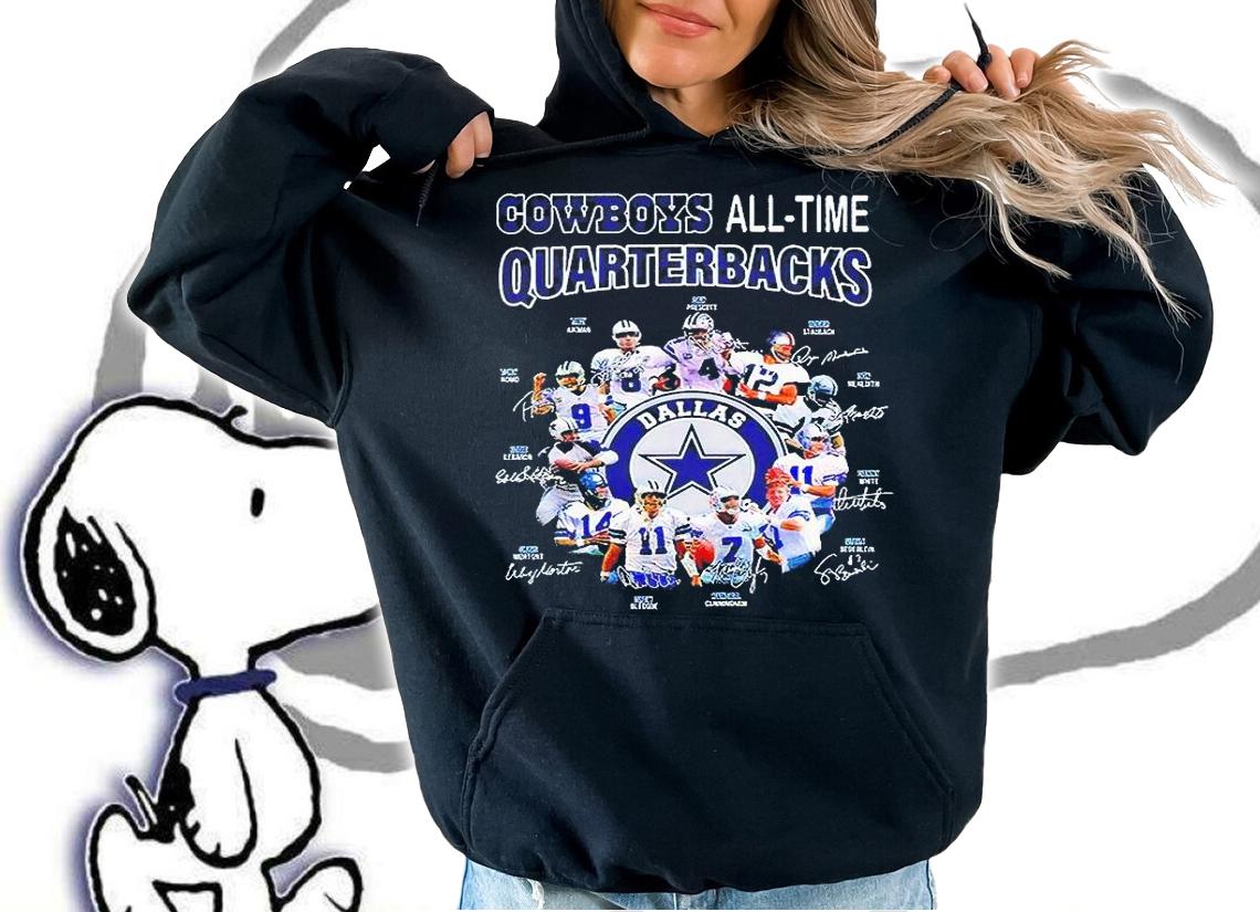 Dallas Cowboys All-time quarterbacks signatures T-shirt hoodie
