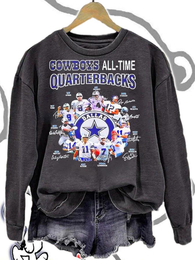 Dallas Cowboys All-time quarterbacks signatures T-shirt sweatshirt
