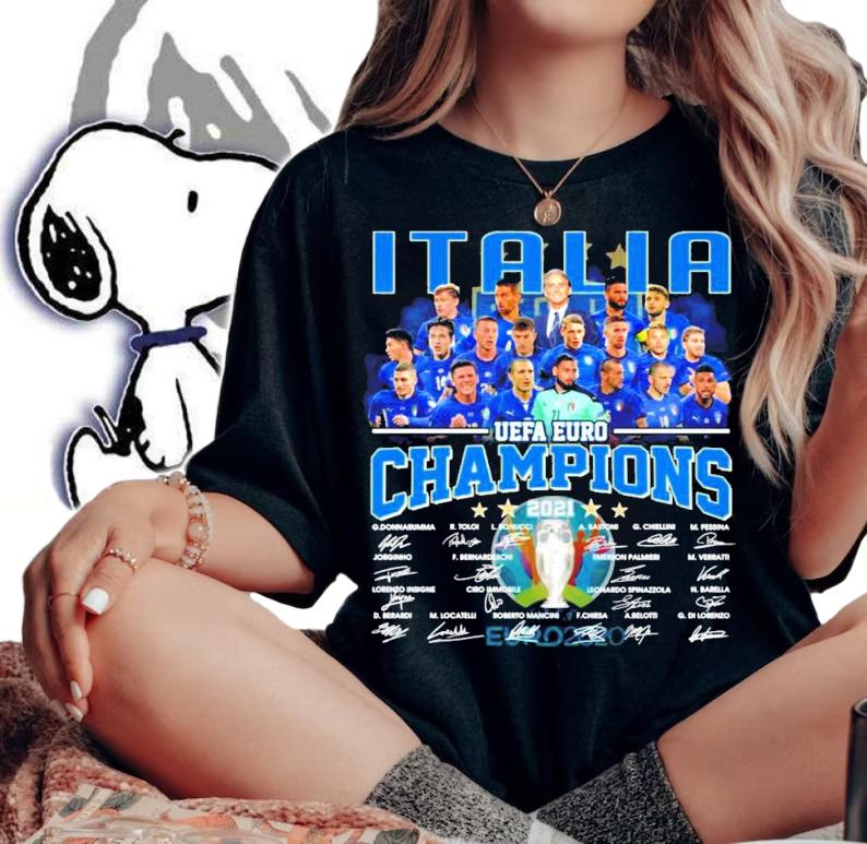 Italia UEFA EURO Champions 2021 signatures shirt