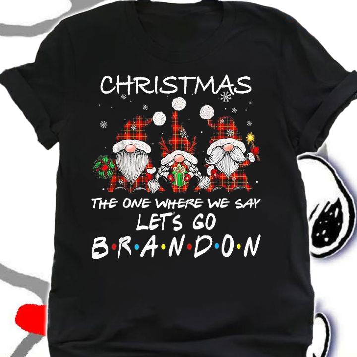Let's Go Branson Brandon Funny Gnome Xmas T-Shirt