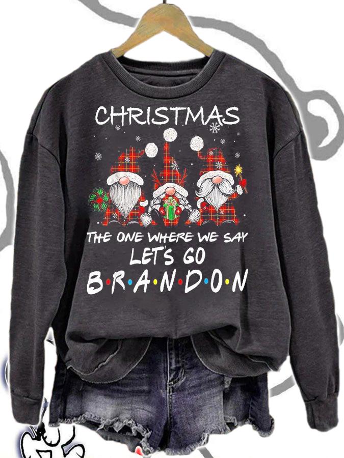 Let's Go Branson Brandon Funny Gnome Xmas T-Shirt