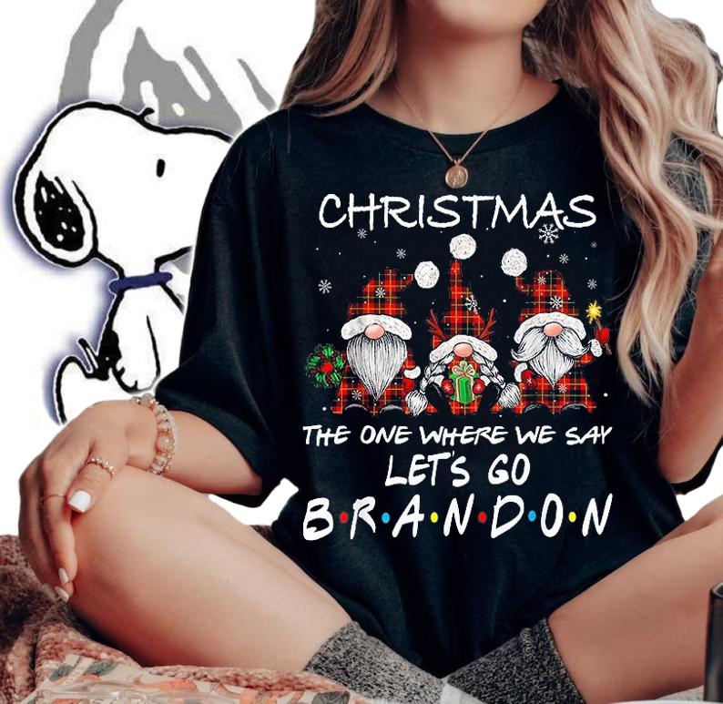Let's Go Branson Brandon Funny Gnome Xmas T-Shirt