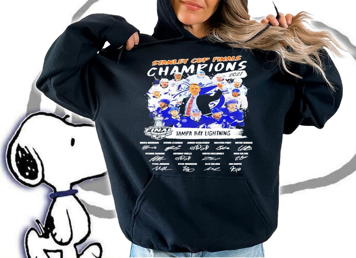 Stanley Cup Finals Champions 2021 Tampa Bay Lightning signatures shirt