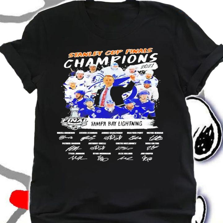 Stanley Cup Finals Champions 2021 Tampa Bay Lightning signatures shirt