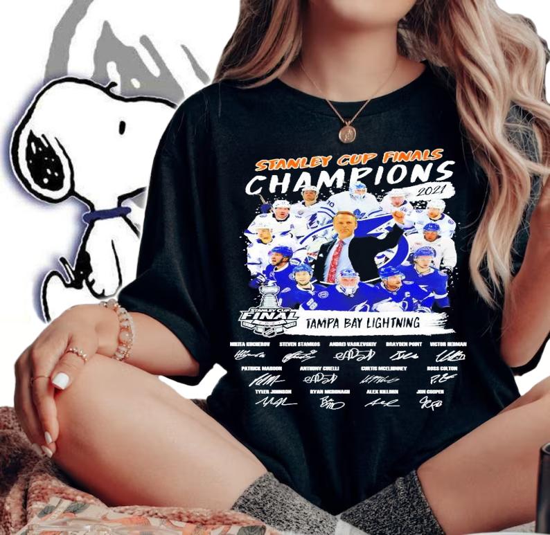 Stanley Cup Finals Champions 2021 Tampa Bay Lightning signatures shirt