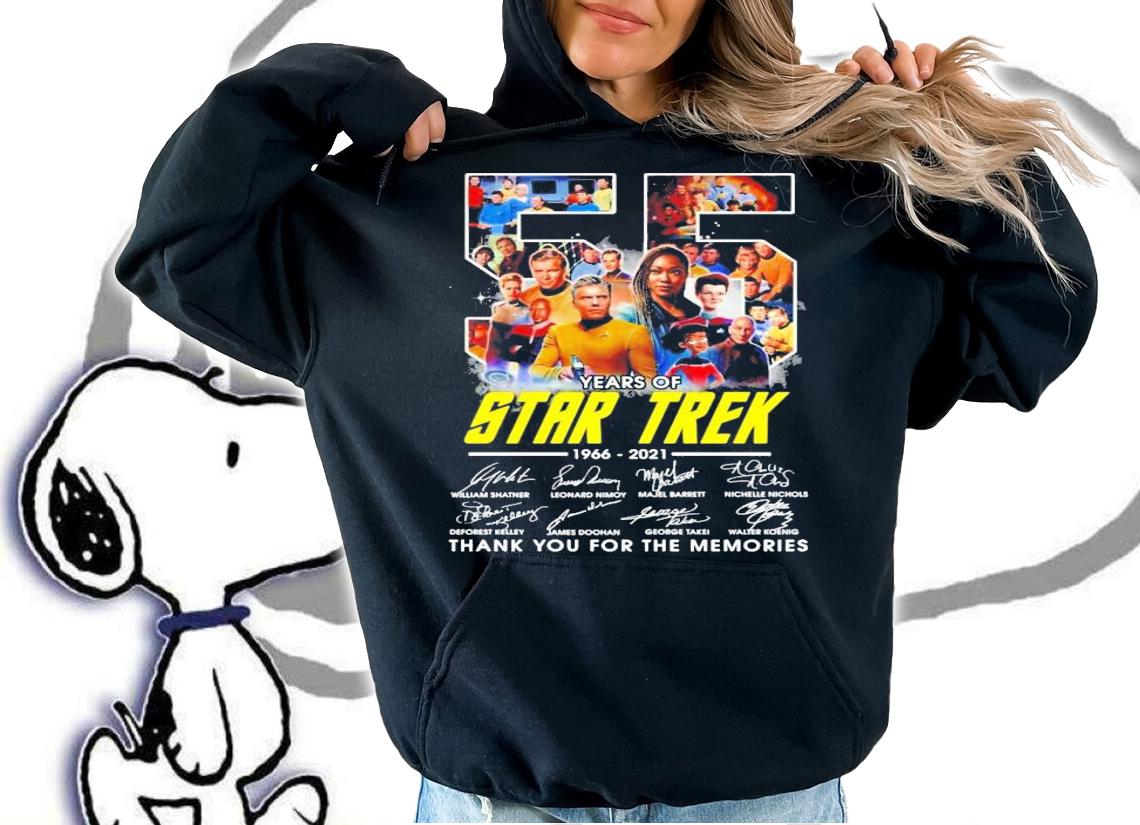 55 Years Of Star Trek 1966-2021 Signature Thank You For The Memories Shirt hoodie