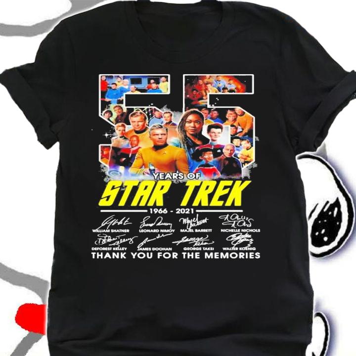 55 Years Of Star Trek 1966-2021 Signature Thank You For The Memories Shirt shirt