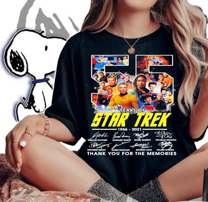 55 Years Of Star Trek 1966-2021 Signature Thank You For The Memories Shirt woman shirt
