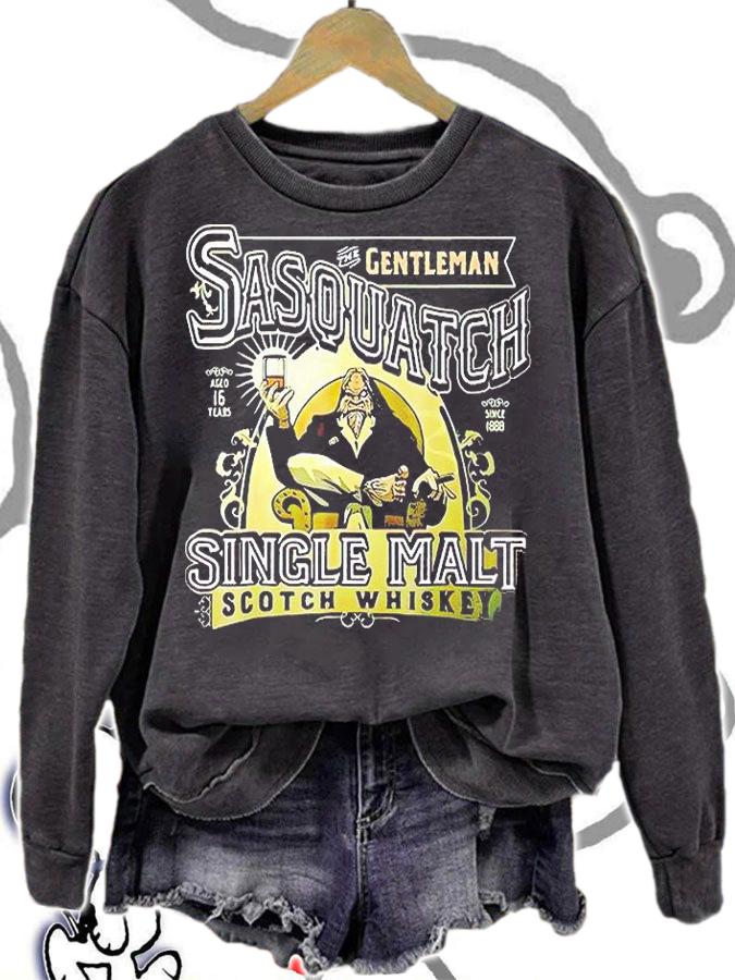 Gentleman sasquatch single malt scotch whiskey T-shirt sweatshirt