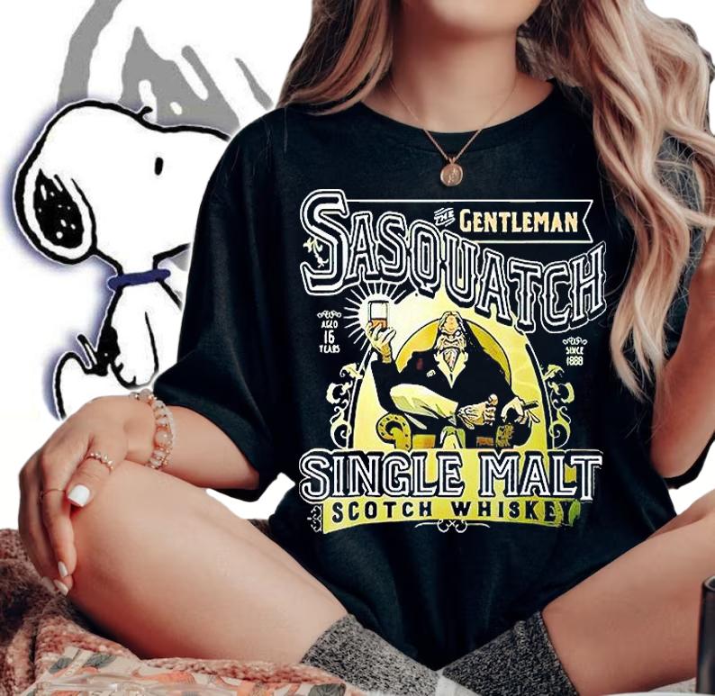 Gentleman sasquatch single malt scotch whiskey T-shirt woman shirt