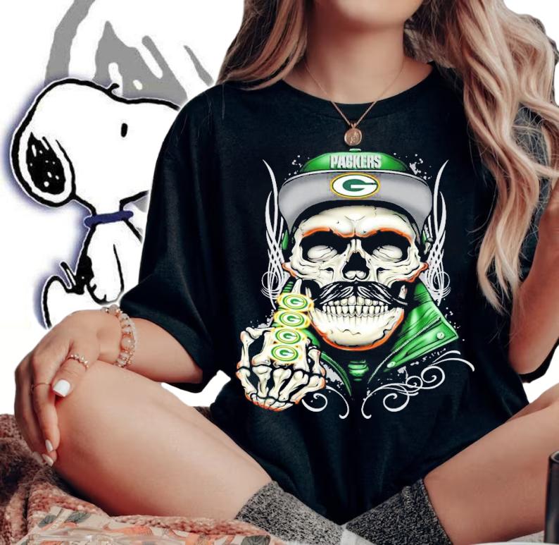 Green Bay Packers Skull shirt woman shirt