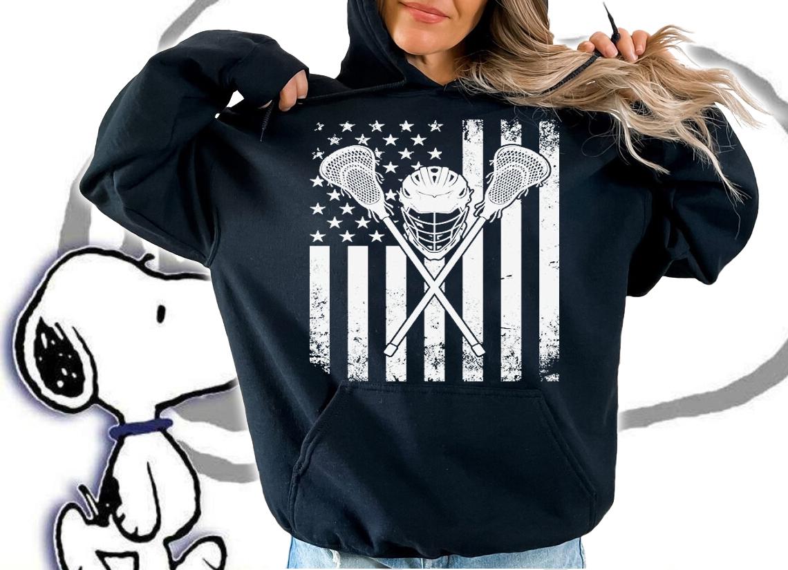 Lacrosse LAX American Flag T-Shirt