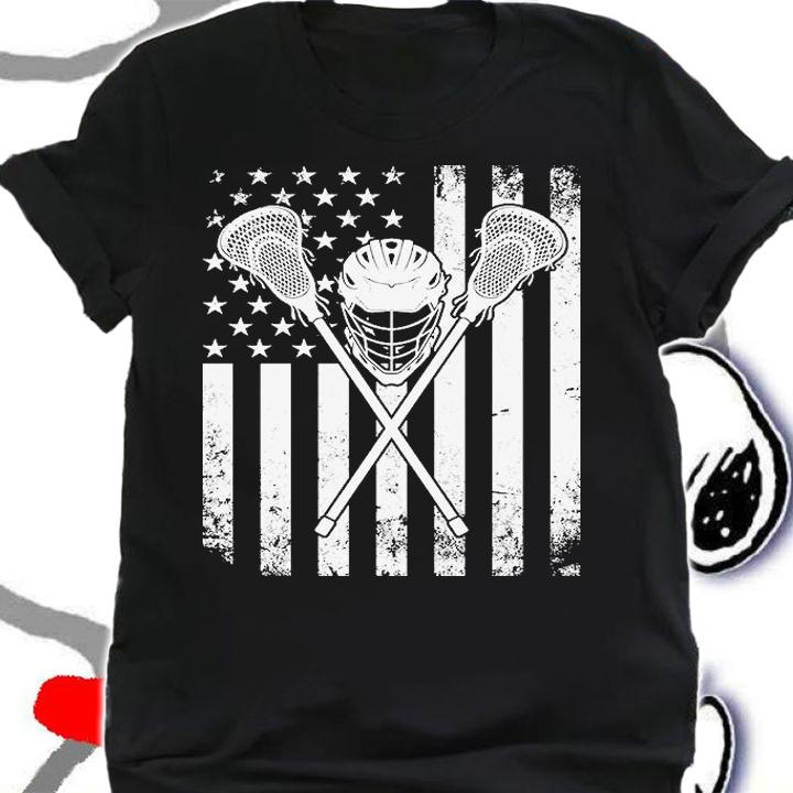 Lacrosse LAX American Flag T-Shirt