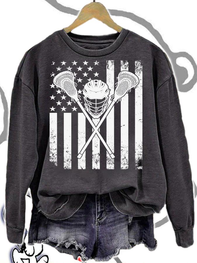 Lacrosse LAX American Flag T-Shirt