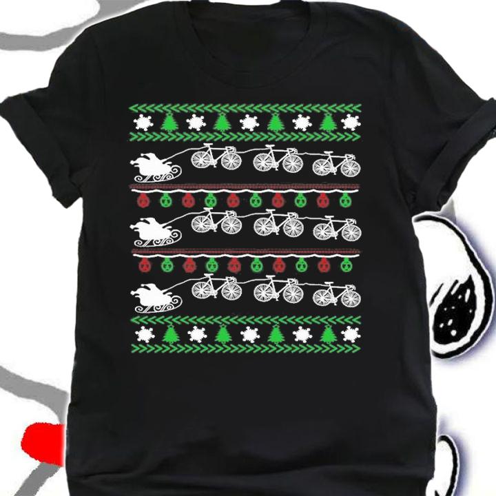 Merry Cycling Ugly Christmas Sweater Funny T-Shirt shirt