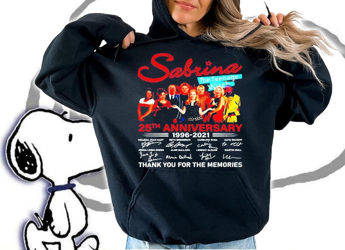 Sabrina the Teenage Witch 25th Anniversary 1996-2021 thank You for the memories signatures T-shirt