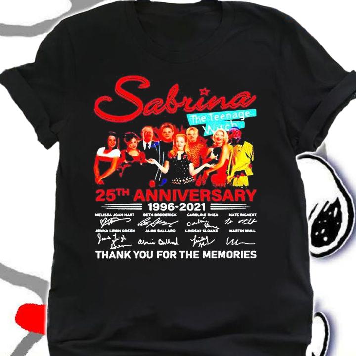 Sabrina the Teenage Witch 25th Anniversary 1996-2021 thank You for the memories signatures T-shirt