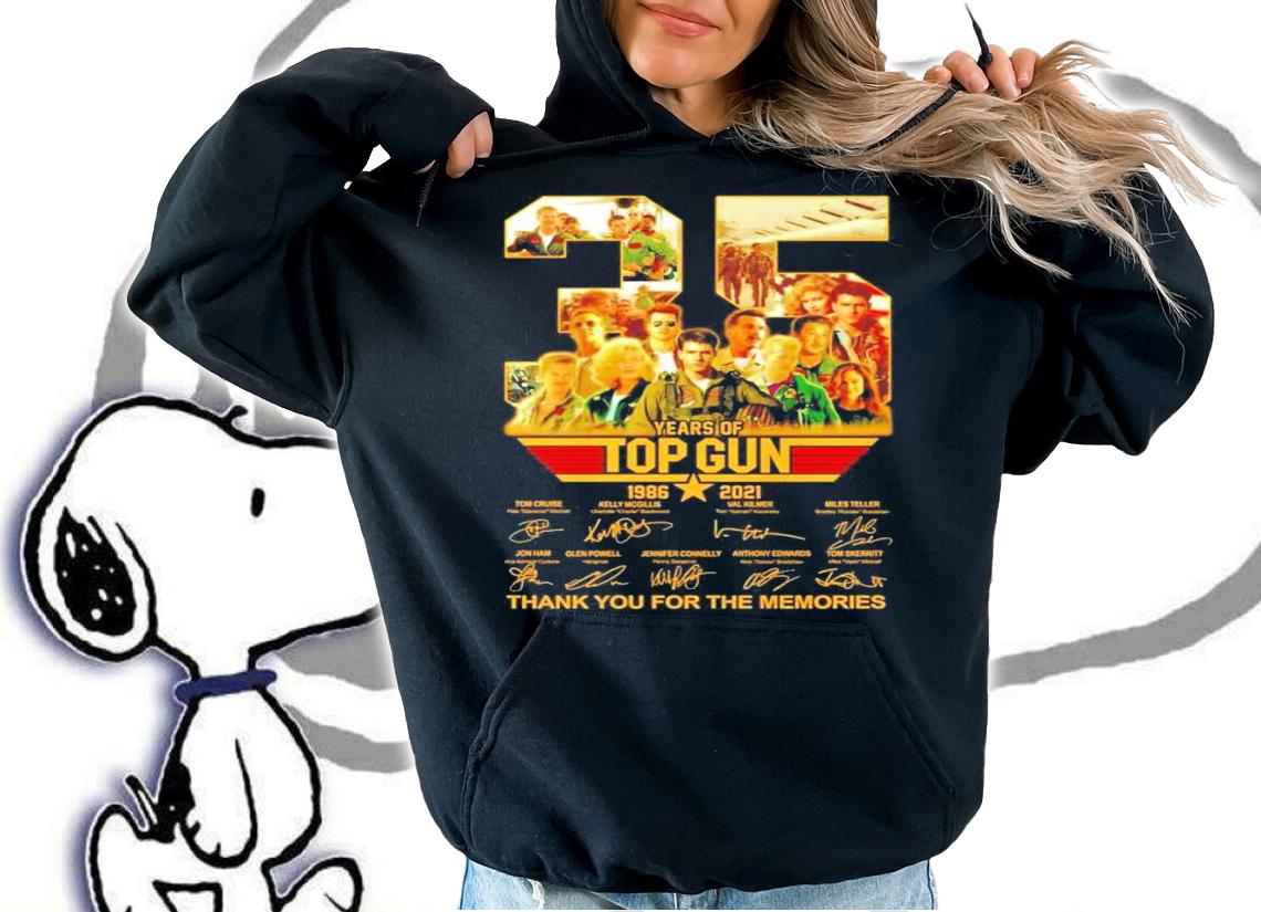 35 years of Top Gun 1986-2021 signatures shirt hoodie