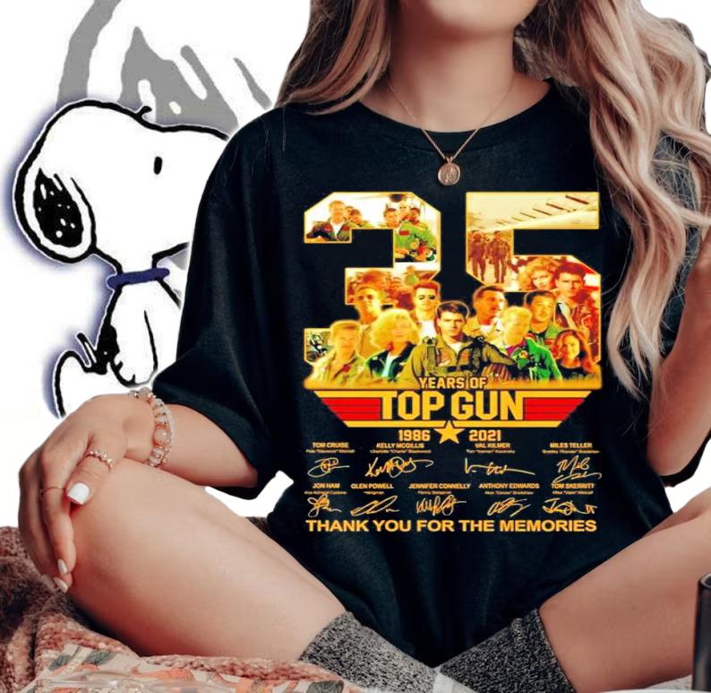 35 years of Top Gun 1986-2021 signatures shirt woman shirt