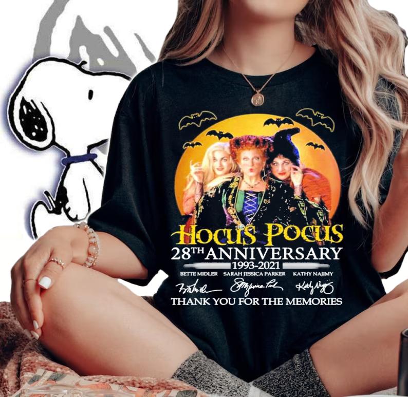Hocus Pocus 28th Anniversary 1993-2021 Signature Thank You For The Memories Shirt woman shirt