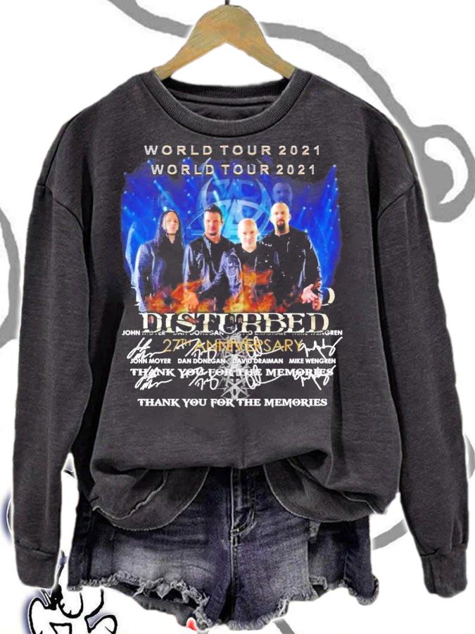 John Disturbed World tour 2021 signatures shirt sweatshirt