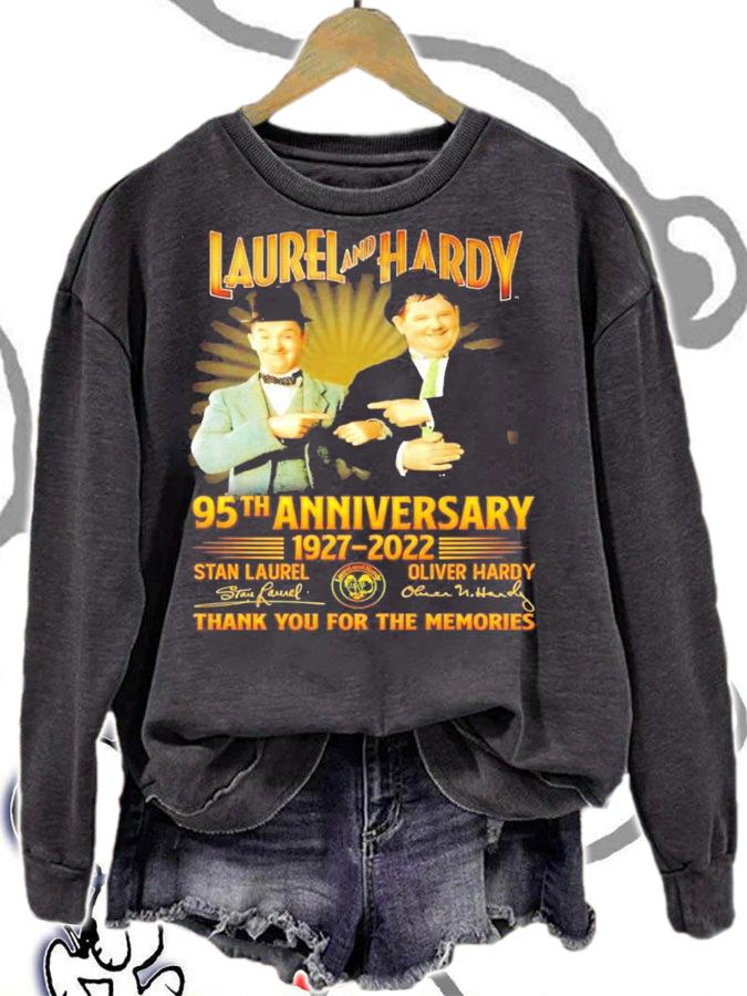 Laurel And Hardy 95th 1927-2022 Signatures Thank You For The Memories Shirt sweatshirt