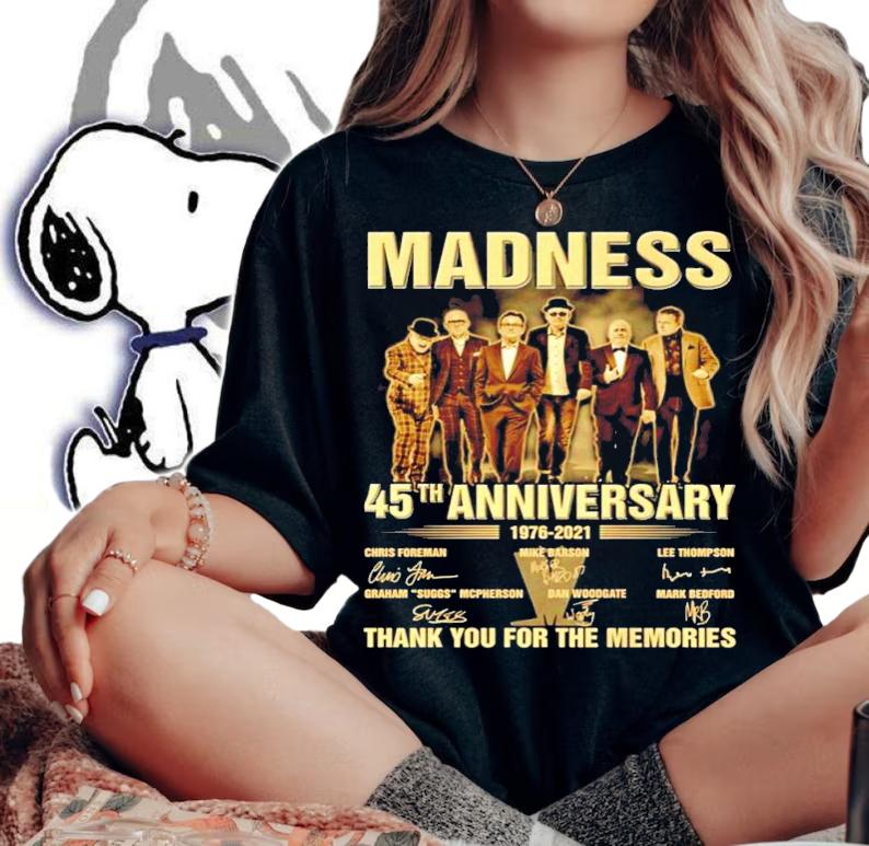 Madness 45th anniversary 1976-2021 signature thank you for the memories shirt woman shirt