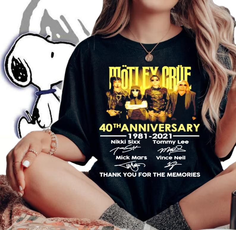 Motley Crue 40th anniversary 1981-2021 signature shirt