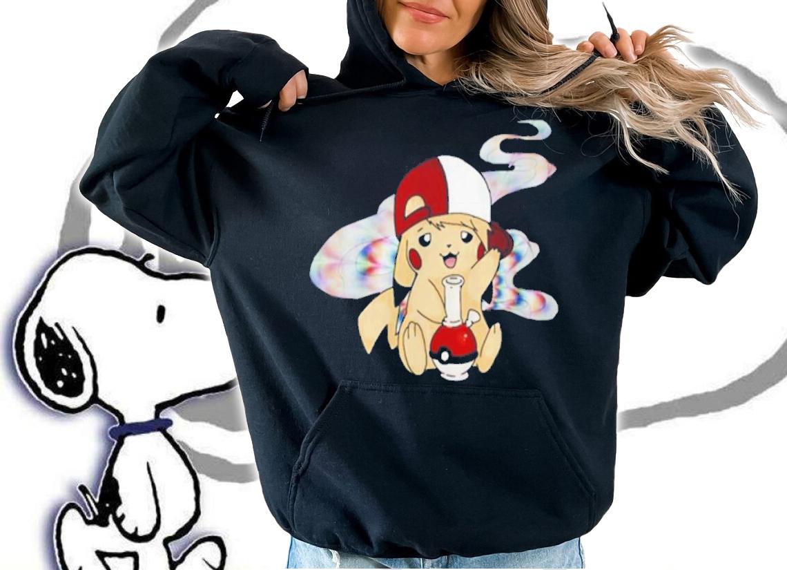 Pikachu Pokemon Smoking Weed t-shirt hoodie