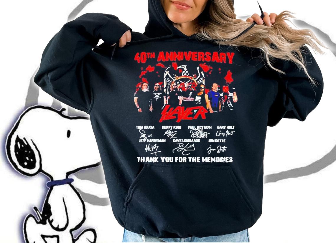 40th Anniversary Slayer thank you for the memories signatures T-shirt hoodie