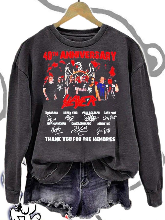 40th Anniversary Slayer thank you for the memories signatures T-shirt sweatshirt