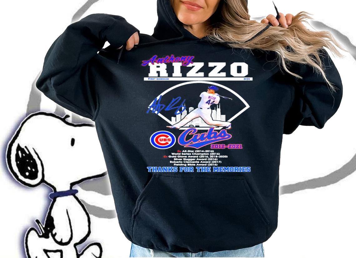 Anthony Rizzo Cubs 2012-2021 signature shirt hoodie